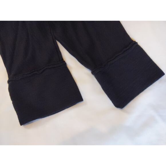 Fresh Produce Black Long Sleeve Raw Edge Top Cotton Rayon Blend USA Made XS/S - Picture 8 of 11